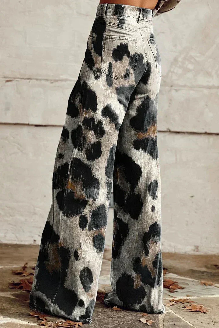 Cheetah Boho Eleganckie Spodnie