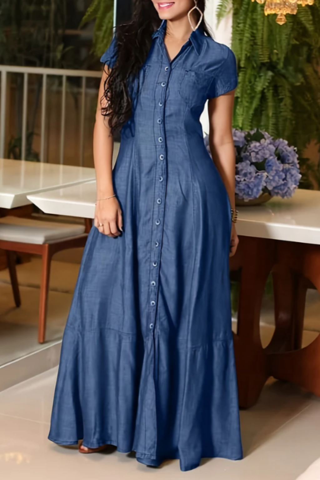 Eliza Long Denim Dress