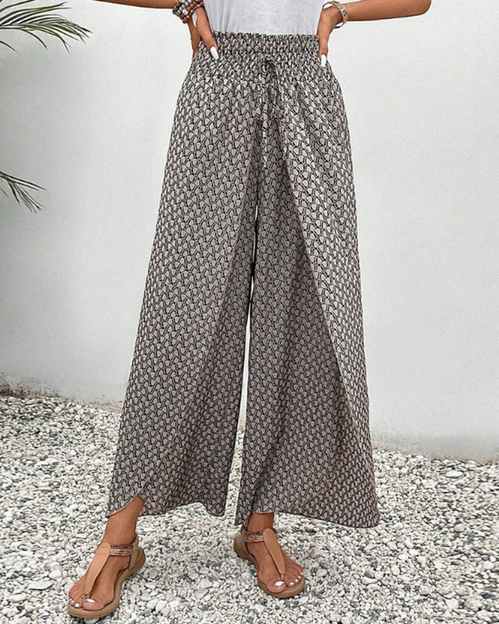 Moda Amalia Lunara Wide-Leg Trousers Beige S-3XL