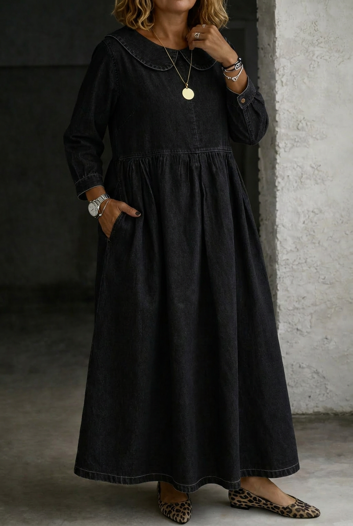 Clara | Peter Pan Collar Denim Dress