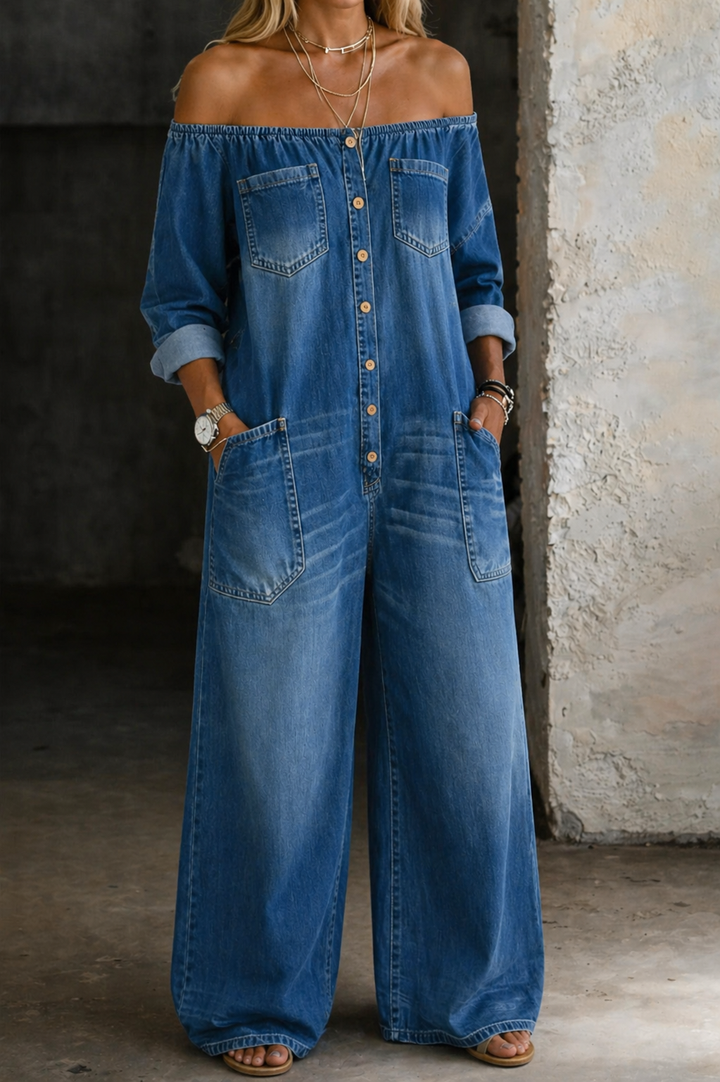 Elena — Off Shoulder Long Sleeve Jumpsuit