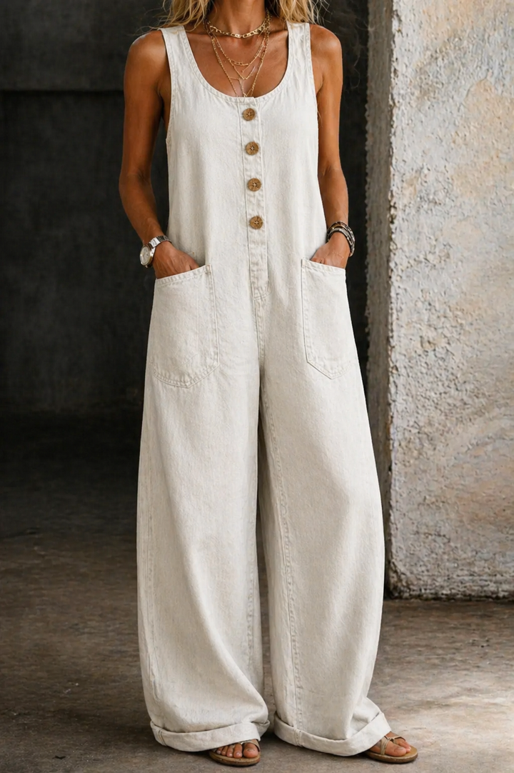 Brigitte&Diane Boutique — Vintage Washed Cotton Denim Overalls