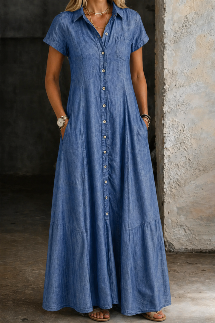 Eliza Long Denim Dress