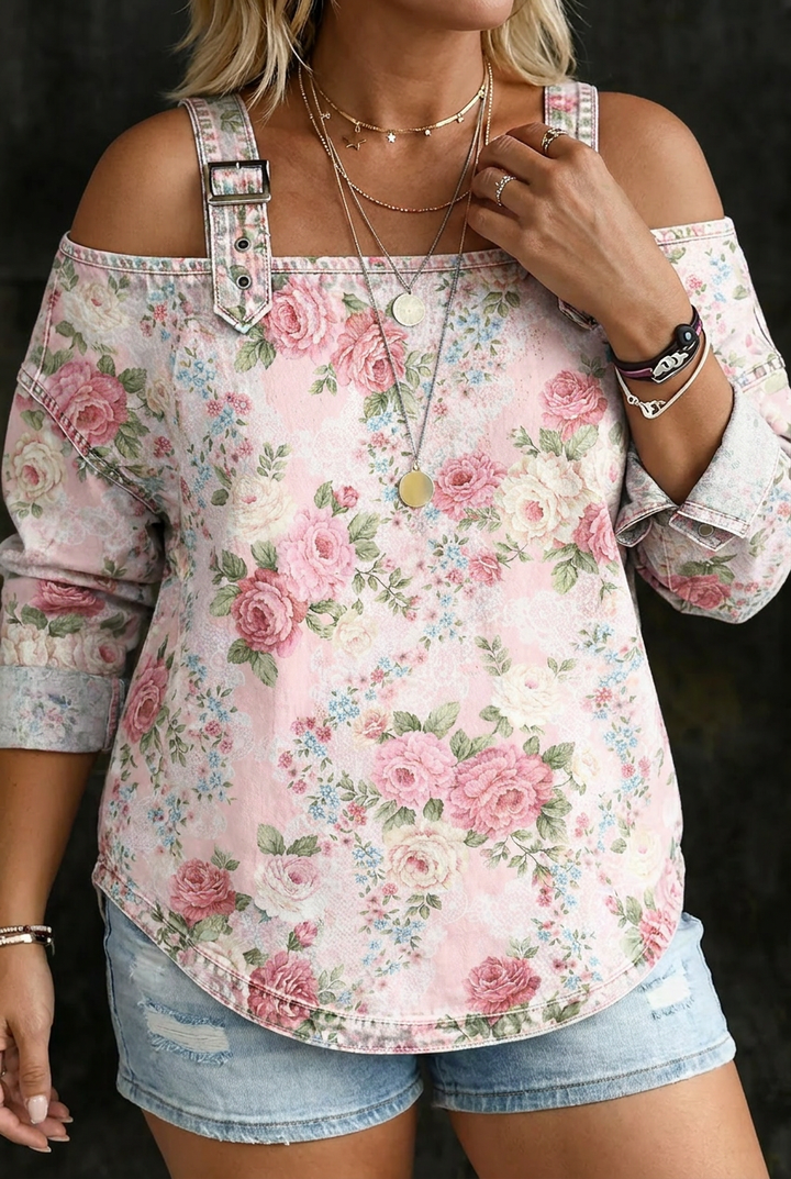 Brooklyn Floral Collar Denim Dress