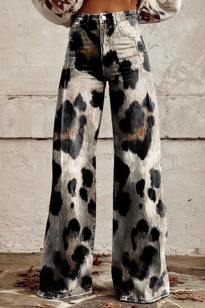 Cheetah Boho Eleganckie Spodnie