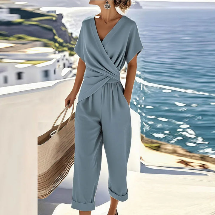 Moda Amalia Colleen Set Elegant Two-Piece Outfit Beige S-4XL