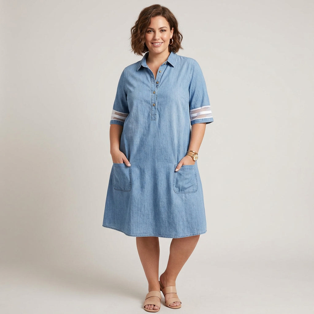 Brittany Figure Flattering Denim Dress