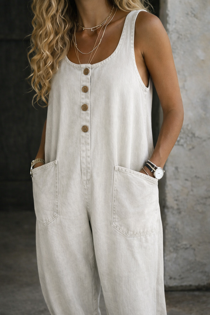Brigitte&Diane Boutique — Vintage Washed Cotton Denim Overalls