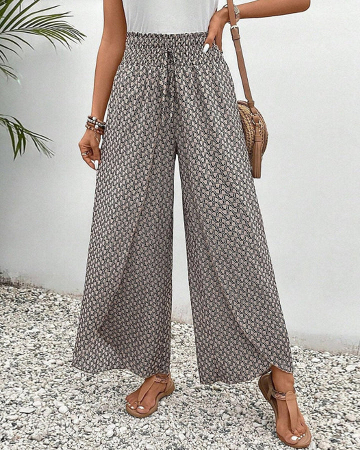 Moda Amalia Lunara Wide-Leg Trousers Beige S-3XL