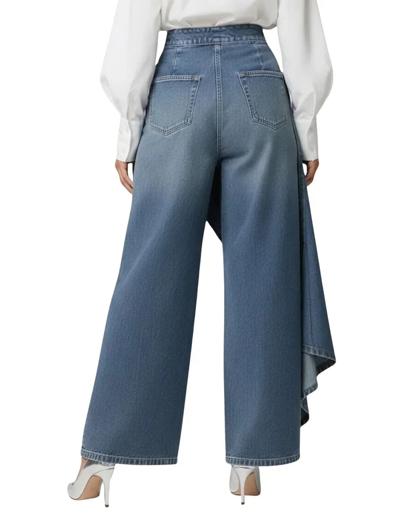 Moda Amalia Zaria Petrecuti Denim Pants Albastru Deschis S-3XL