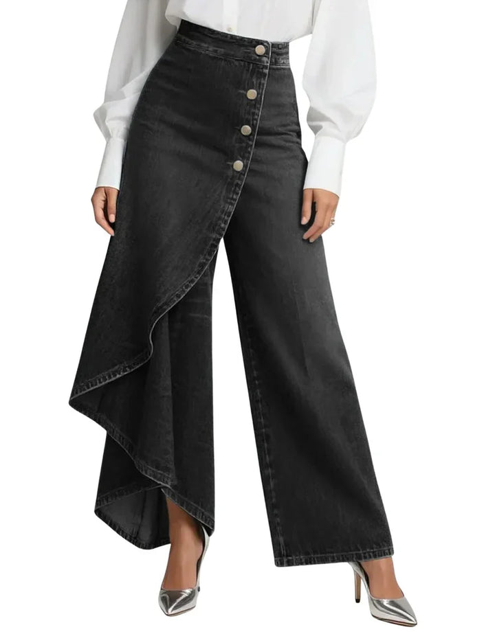 Moda Amalia Zaria Petrecuti Denim Pants Albastru Deschis S-3XL