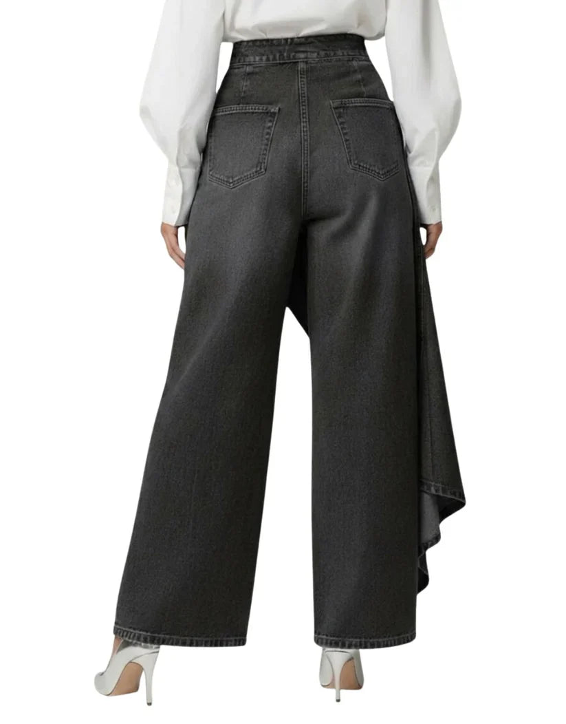 Moda Amalia Zaria Petrecuti Denim Pants Albastru Deschis S-3XL