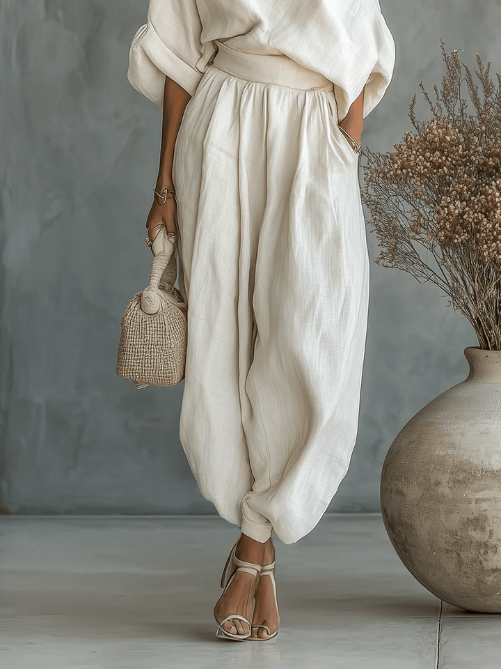 Mila — Set elegant din 2 piese cu umerii goi