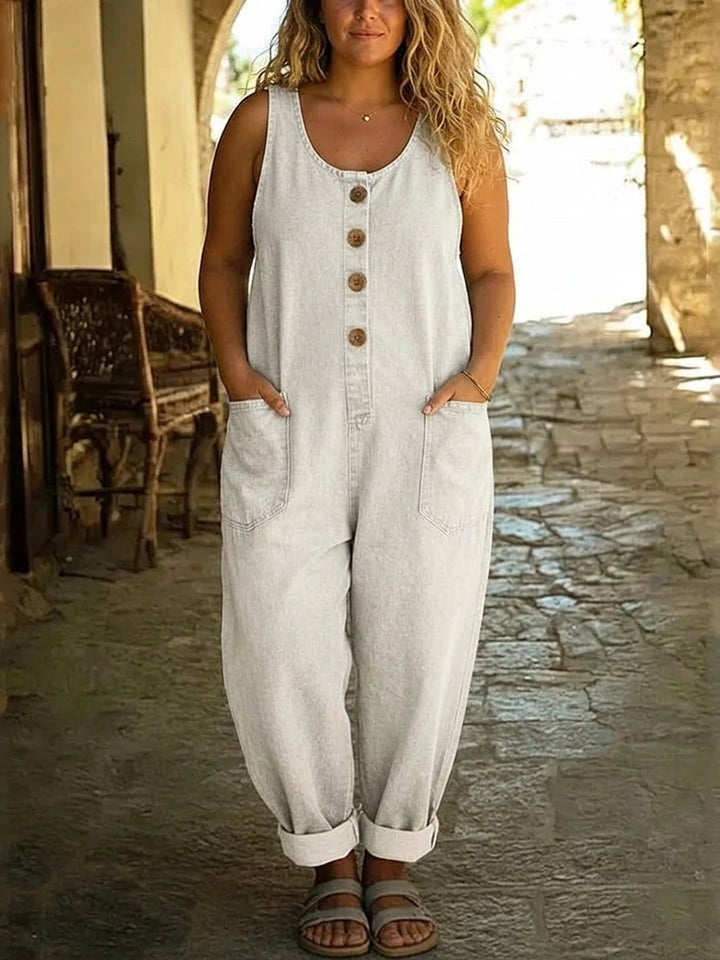 Ruth Vintage Washed Cotton Denim Overalls