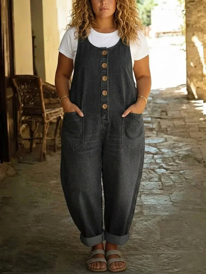 Ruth Vintage Washed Cotton Denim Overalls